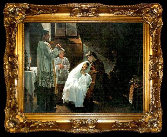 framed  Cristobal Rojas The First and Last Communion, ta009-2